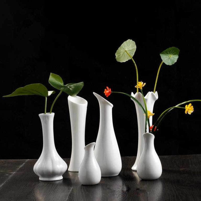 Décoration intérieure avec des vases blancs