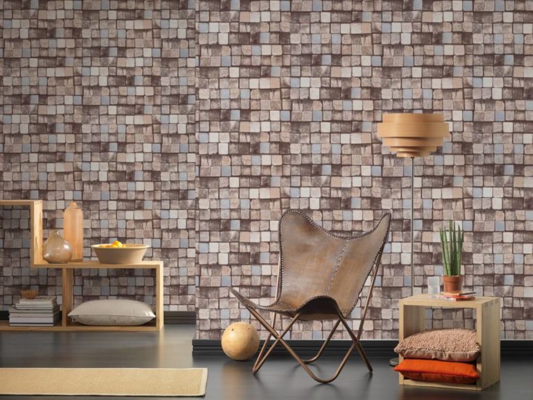 Papier peint brique dans un intérieur moderne