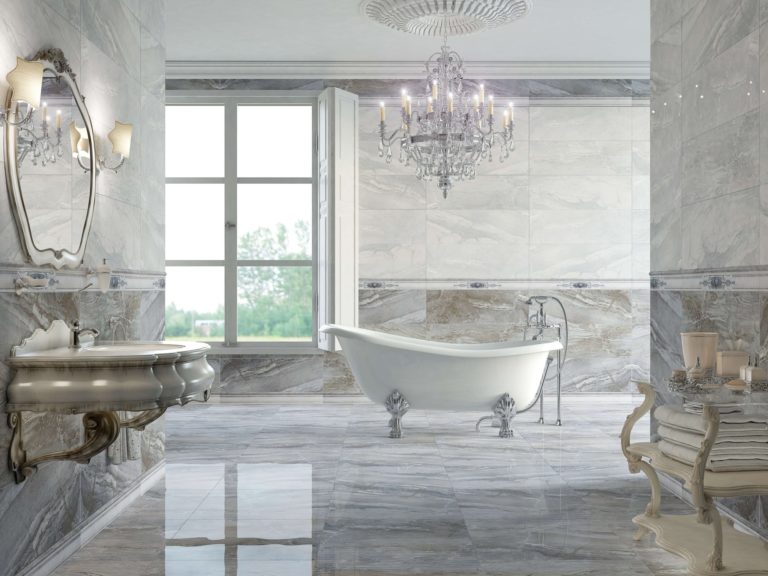 Salle de bain en marbre luxueuse et élégante